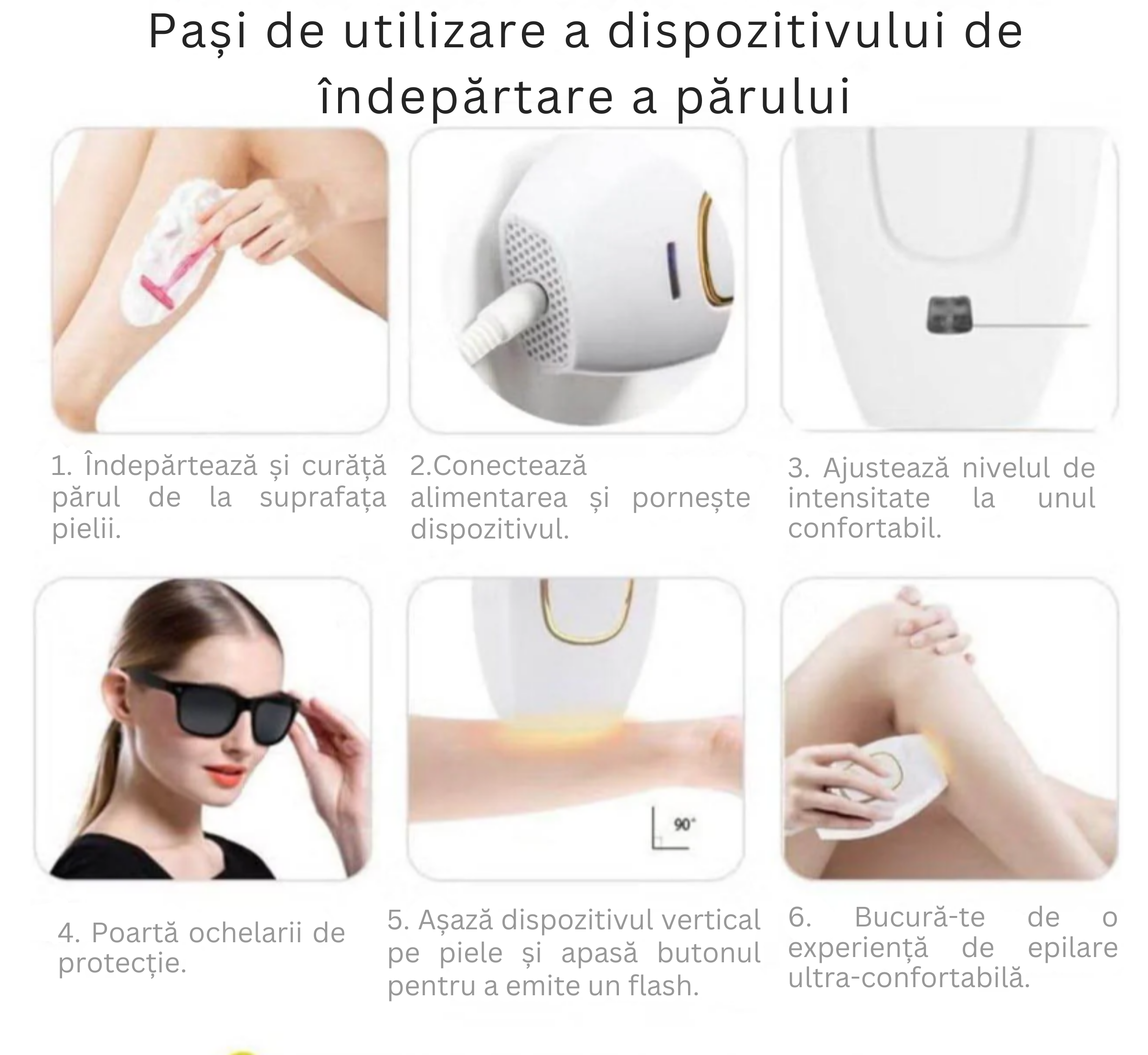 Epilator cu Lumină Pulsată IPL Piele Fină